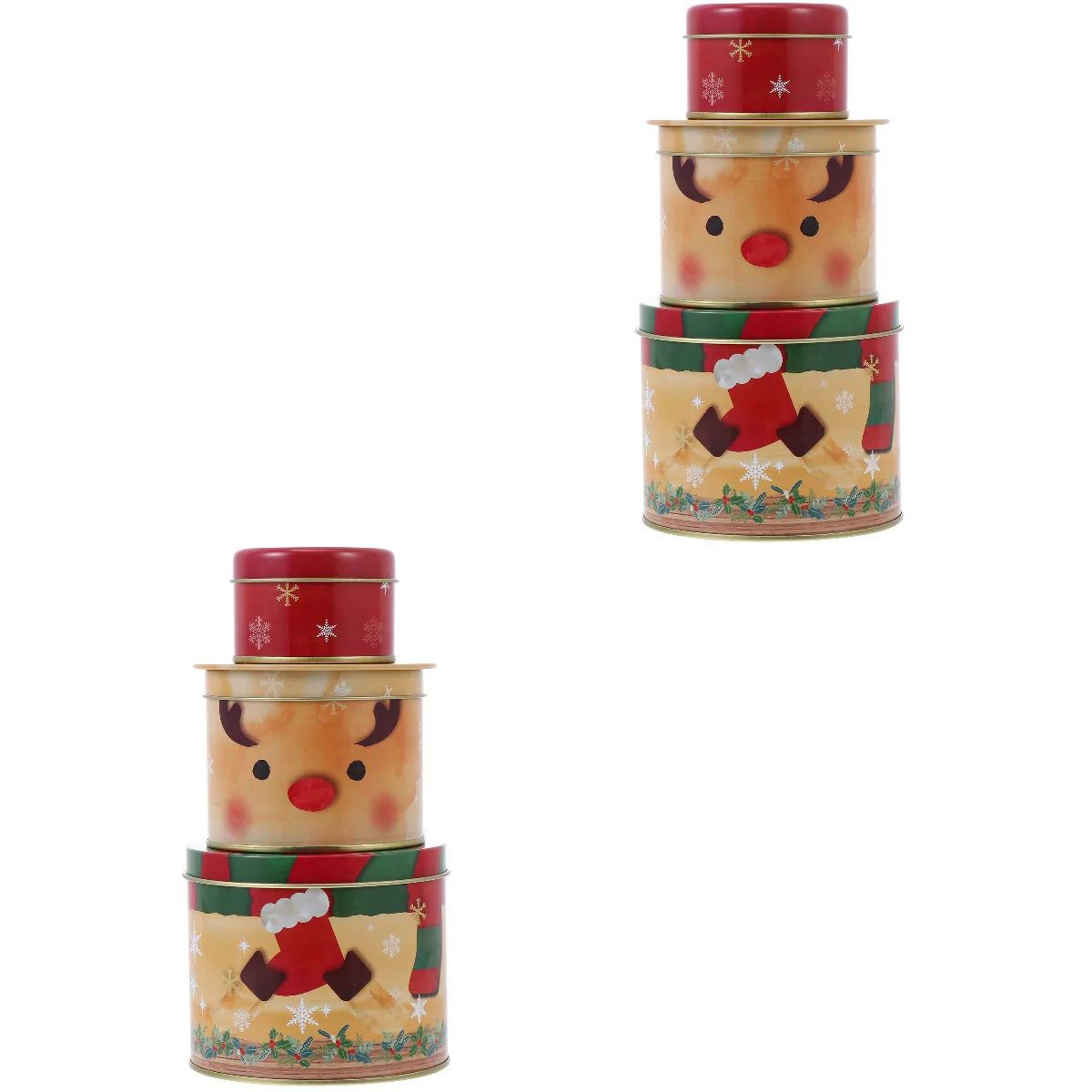 

Christmas Cookie Box Boxes Lids Tin Withgift Tins Candy Containers Holiday Xmas Biscuits Giving Jar Storage Tinplate Metal