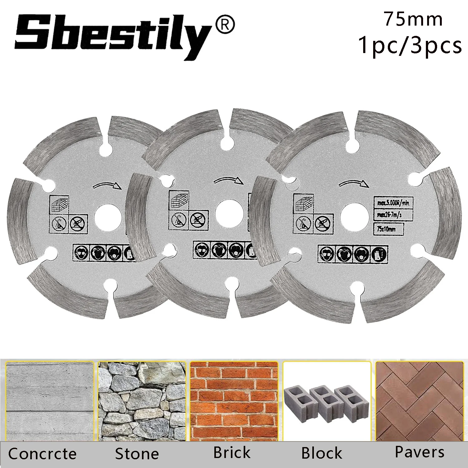 Sbestily Алмазный отрезной диск мини-пильное полотно 75 мм машина для обрезки