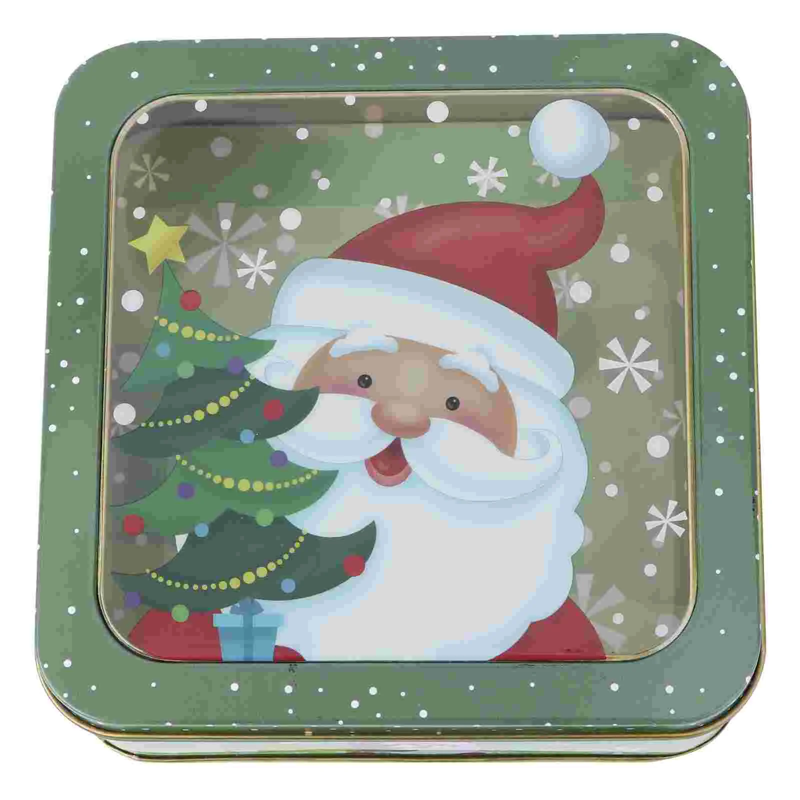 

Christmas Box Cookie Candy Tins Tin Gift Tinplate Storage Metalholiday Container Boxes Jar Lidslarge Can Empty Containers Santa