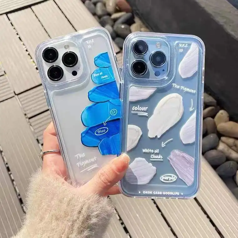 

S22 Ultra Case for Samsung A53 5g Case INS Oil Painting Clouds Blue Sky Phone Case For A52 A52S 5g A12 A13 A14 A22 A72 S21 Cover