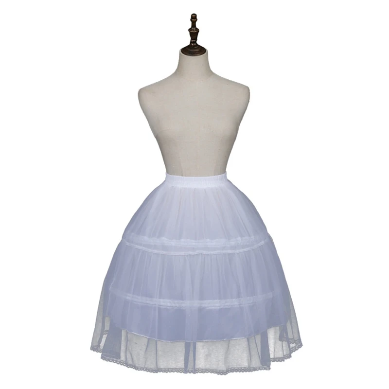 

Women Crinoline Petticoat Girls Hoop Skirt Short White Half Slips Underskirt for lolita Cosplay Victorian Party