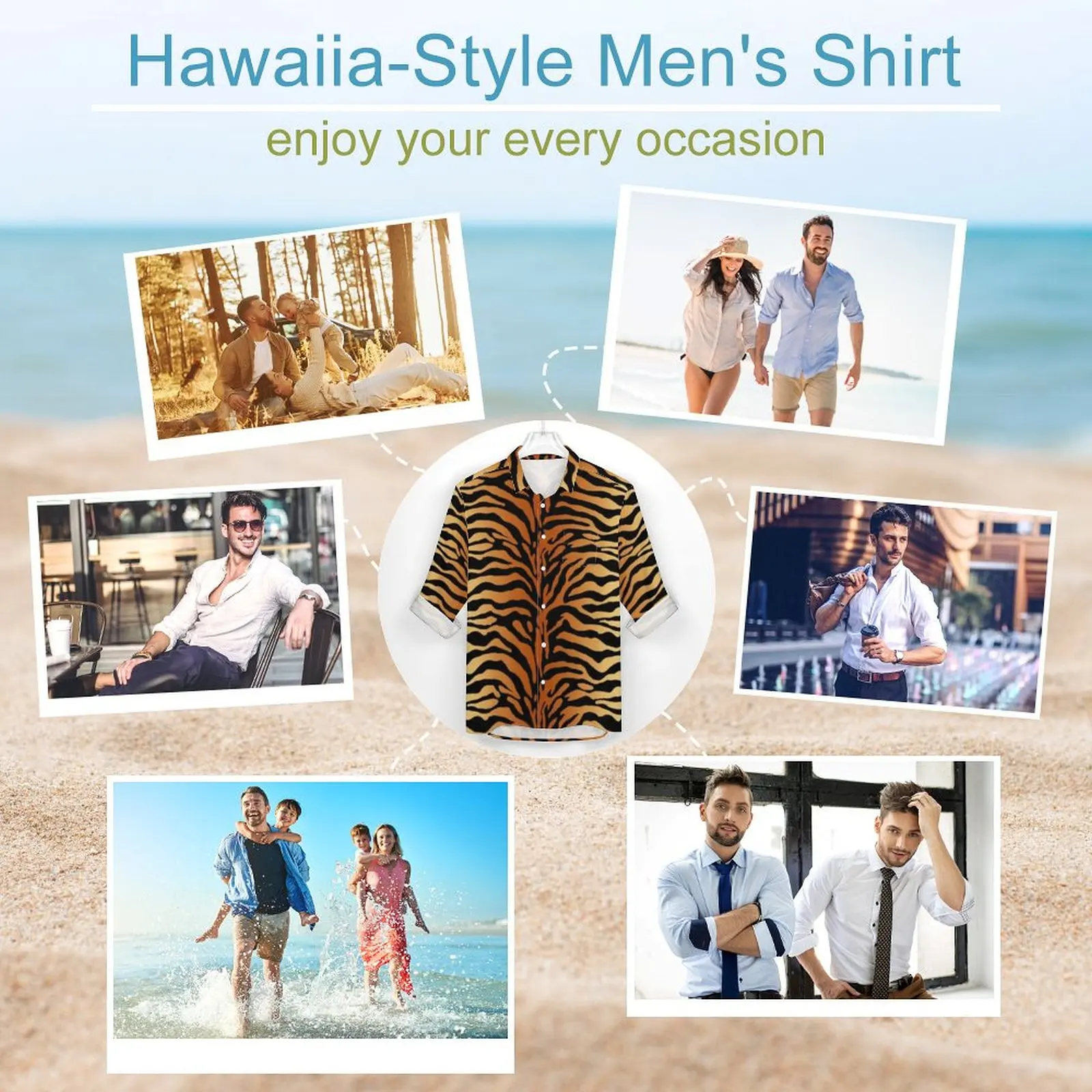 Рубашка мужская оверсайз с длинным рукавом Повседневная Блузка в полоску