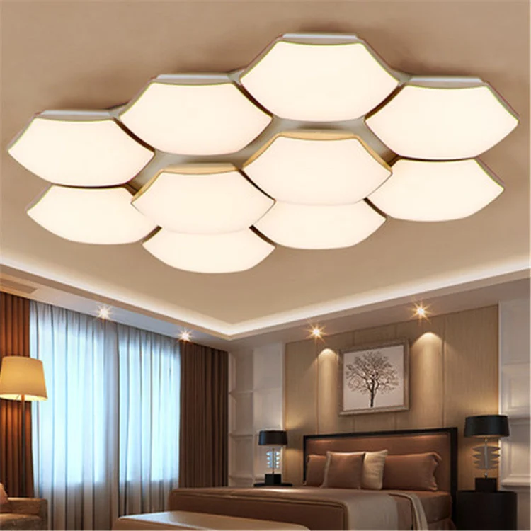 

Living room ceiling lamp modern simple bedroom lamp LED geometric honeycomb hexagon dining room lamp creative lamps