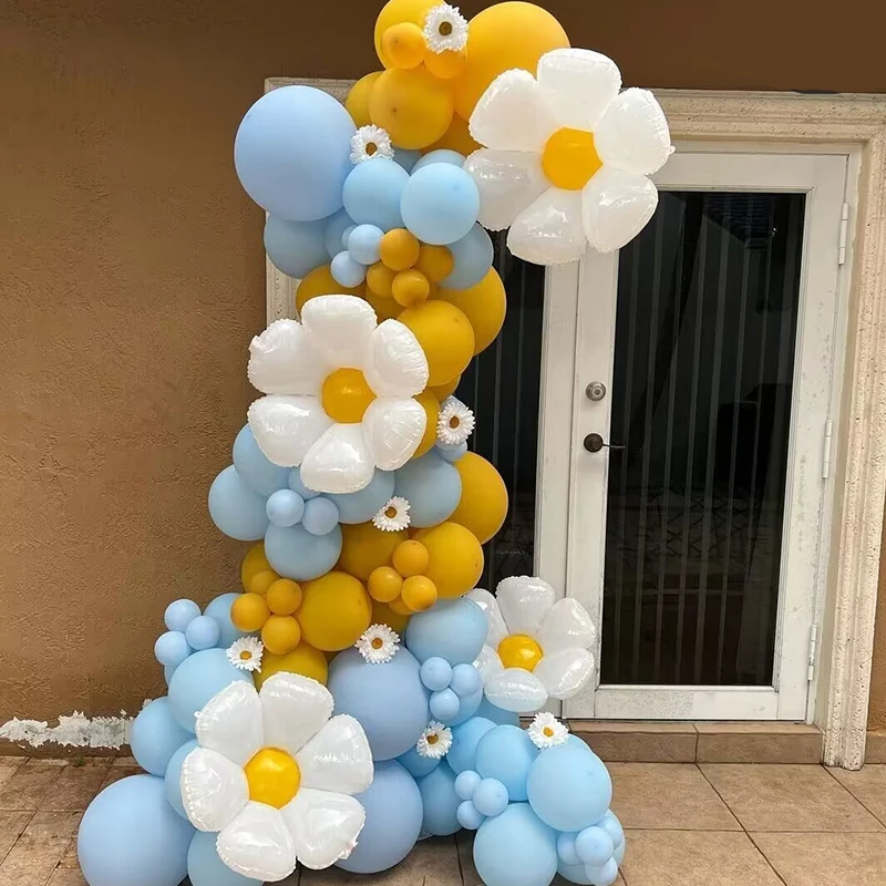 

Пастельные синие воздушные шары в виде маргариток, гирлянда, украшение для вечерние, Детские шары для вечеринки, Детские гелиевые шары в вид...