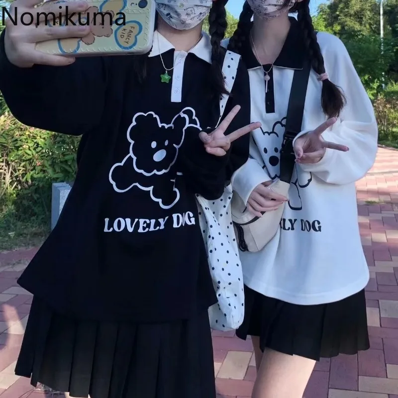 

Japanese Hoodies Women Clothing Preppy Style Long Sleeve Cartoon Print Casual Oversized Tops Fashion Cute Y2k Sweatshirts 7L521