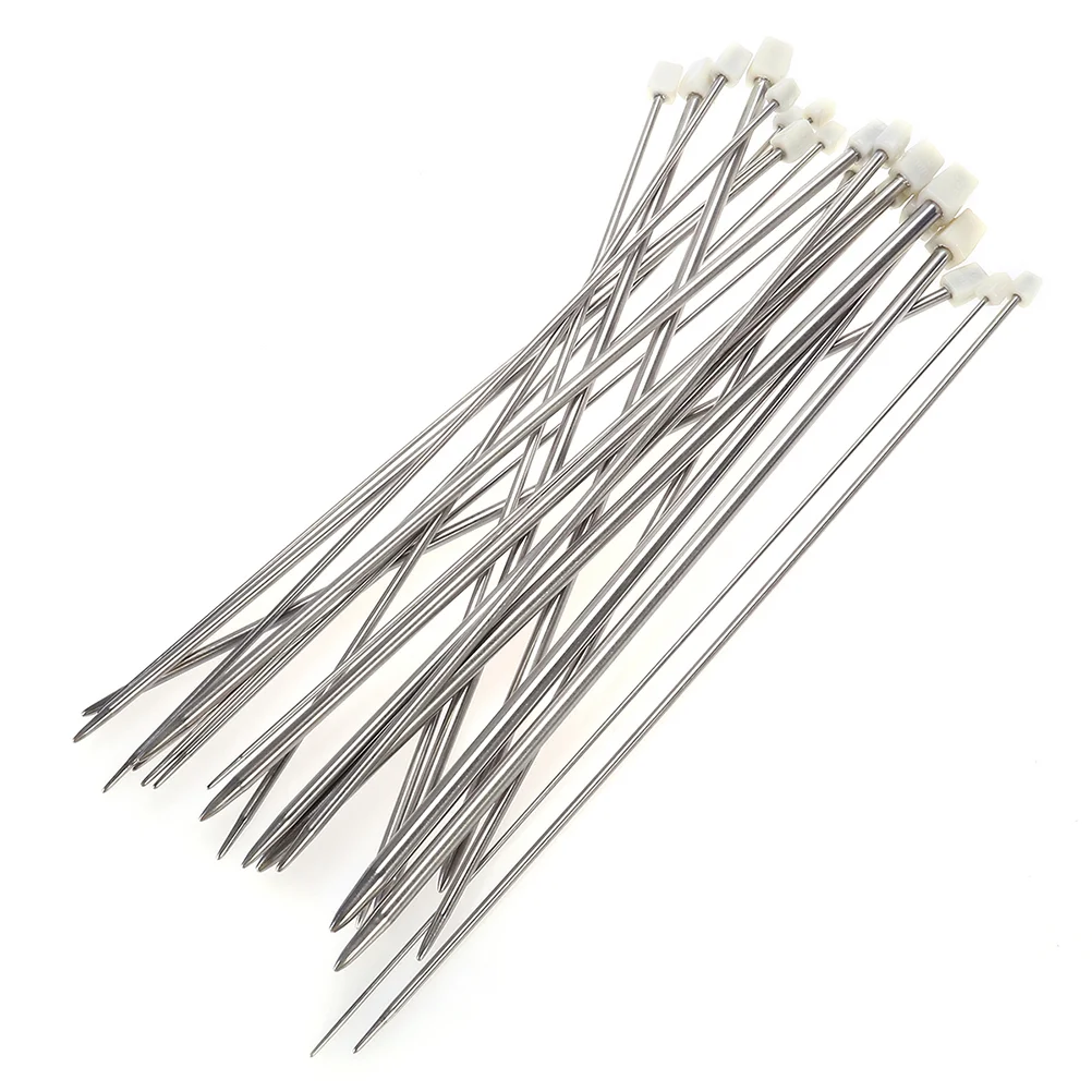 

11 Pairs Straight Knitting Needles Knit Kit Sweater Making Needle Stainless Steel Set Hand Weaving Sweater Needles Set