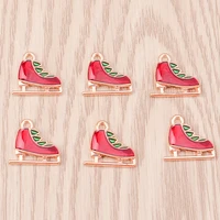 10pcs cute enamel winter christmas boots charms for jewelry making earrings pendants necklaces diy keychains crafts supplies