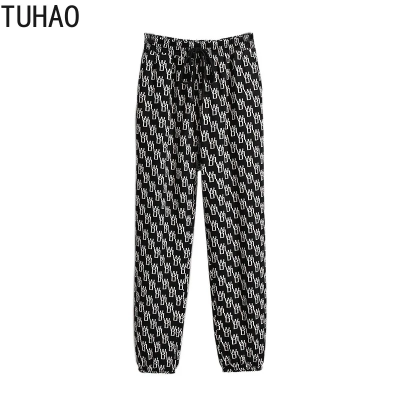 

TUHAO Big Size 6XL 5XL 4XL Female Spring Autumn Casual Pants Large Size High Street Loose Straight Sports Trousers for Mother