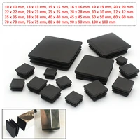 1010 100100mm square plastic blanking end cap pipe tube insert plug bung black for stool foot