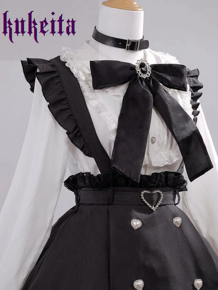 Японские кавайные женские рубашки в стиле Харадзюку милые блузки с воротником