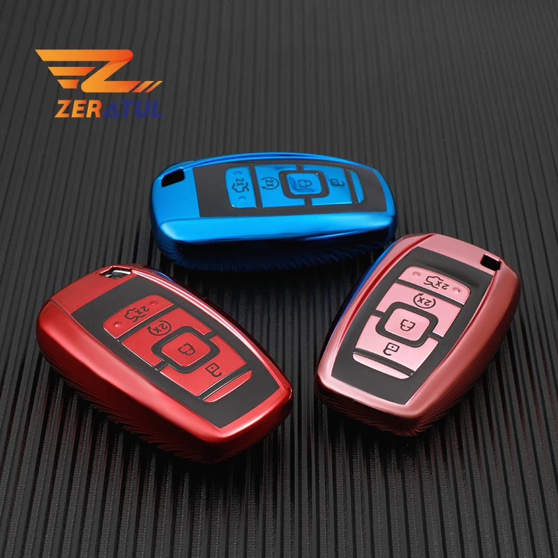 

TPU Car Key Cover Case Remote Key Bag Fob Shell Holder for Lincoln Navigator Continental MKC MKZ 2017-2019 Keychain Accessories