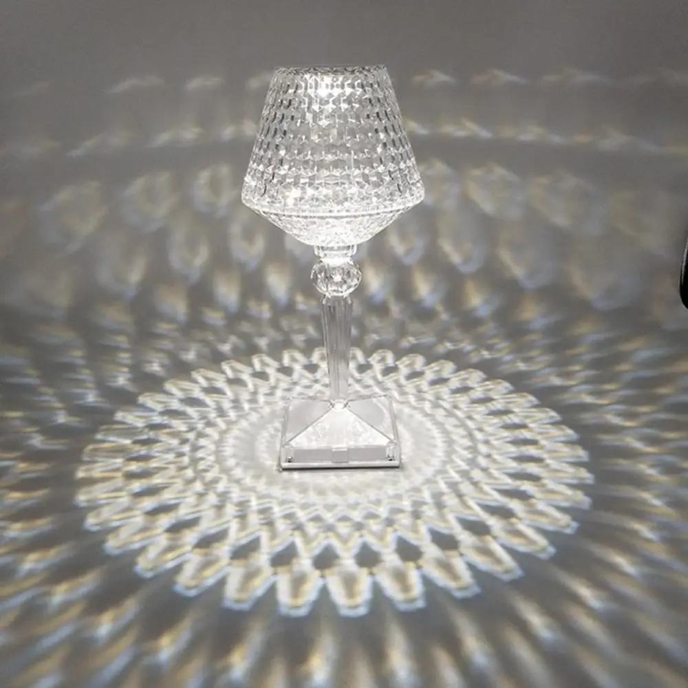 

Romantic Diamond Crystal Shadow RGB Atmosphere Projection Light USB Remote Control Table Light Restaurant Bar Bedside Decor Lamp