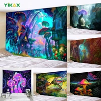 tapestry psychedelic wall hanging mushroom fantasy mandala bohemian 3d printing hippie colorful art family dorm home decoration
