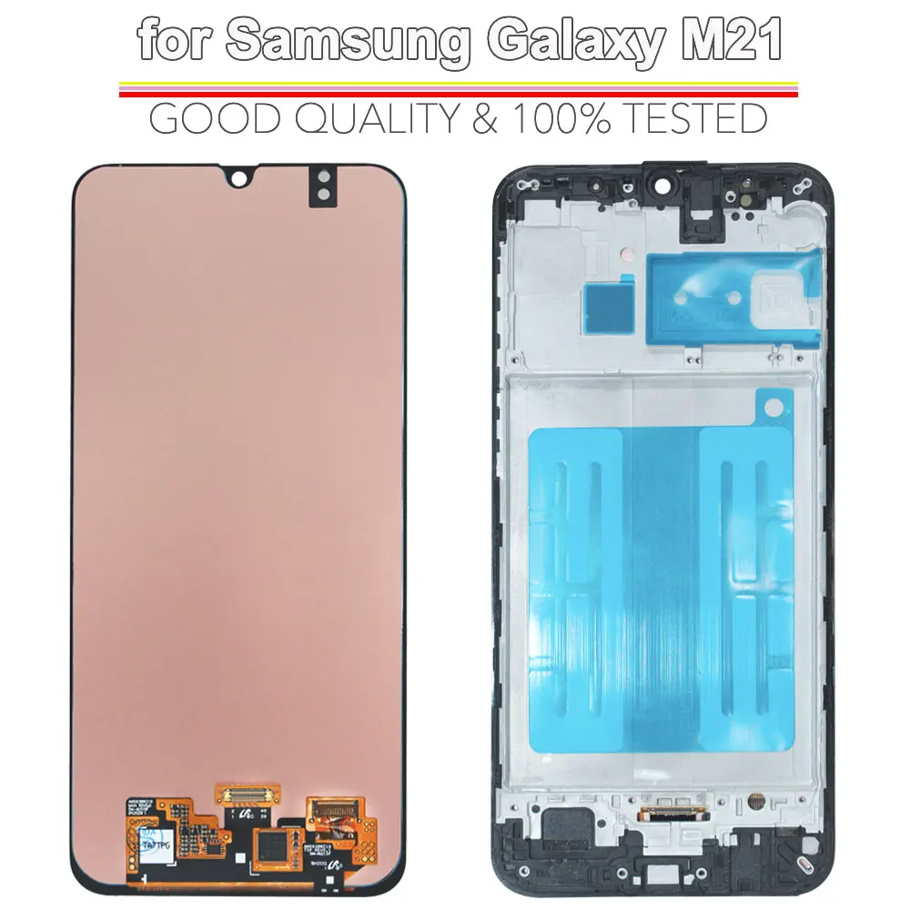 Фото ЖК-дисплей для Samsung Galaxy M21, сенсорный экран, дигитайзер, сменный модуль в сборе для Samsung M21 M215, ЖК-дисплей для телефона с рамкой №2