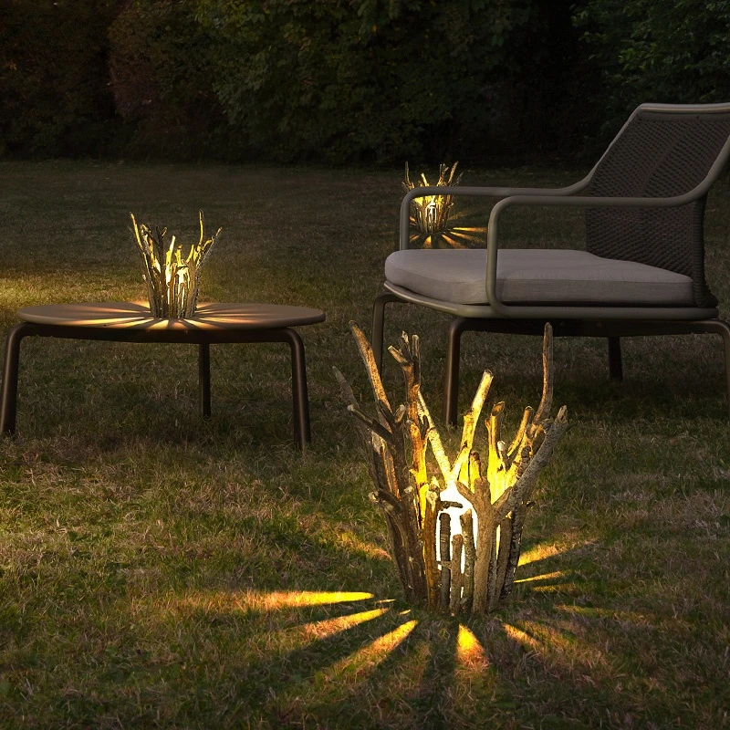 

Waterproof Solar Outdoor Lawn Lamps LED Blubs Villa Garden Landscape Deck Decor Atmosphere Imitation Plant Light Bakelite