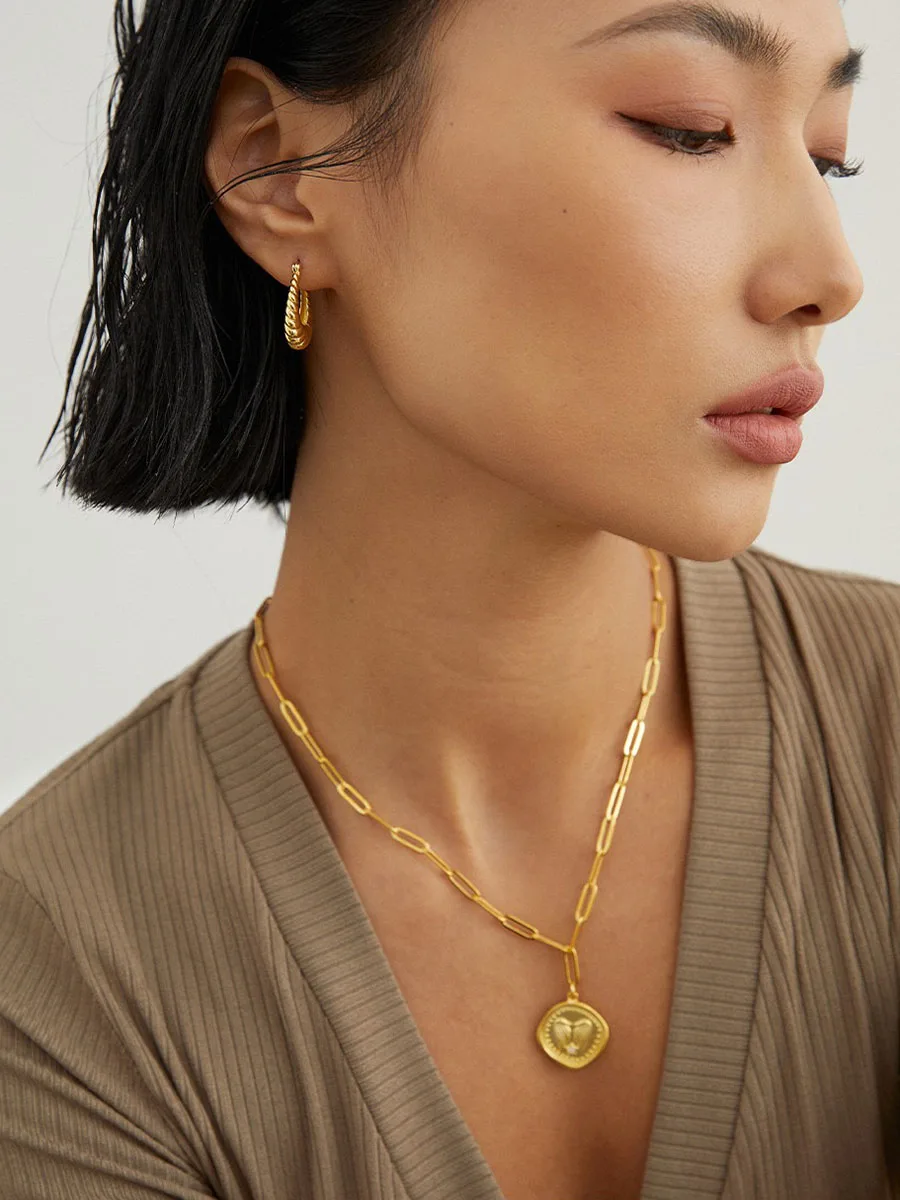 Круассан Серьги из стерлингового серебра 925 пробы Женские серьги