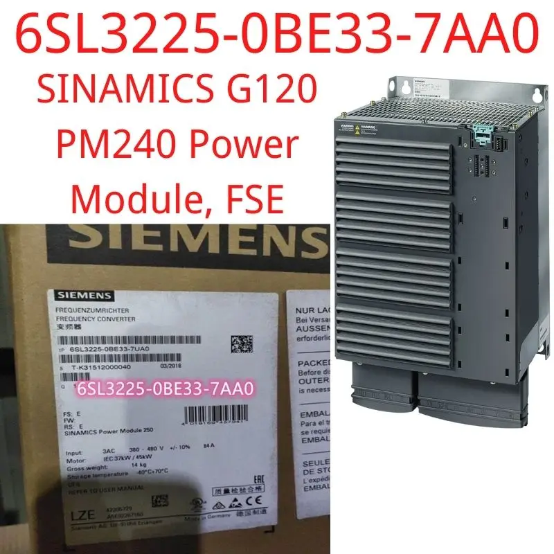 

6SL3225-0BE33-7AA0 Brand New SINAMICS G120 POWER MODULE PM250 WITH BUILT IN CL. A FILTER POSSIBILITY OF REGENERATION 3AC380-480V