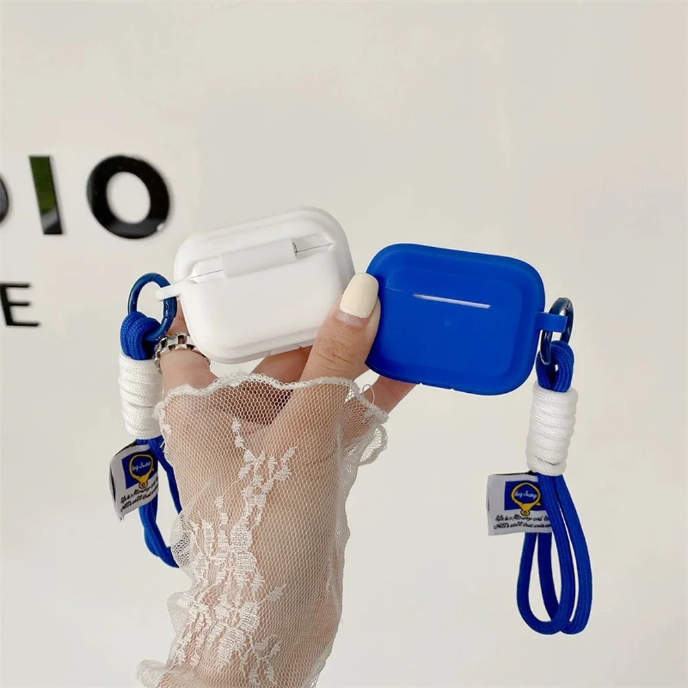 Фото Klein Blue Snow White однотонный силиконовый чехол для наушников AirPods pro 2, чехол для зарядки Bluetooth AirPods 2 3 4 №2