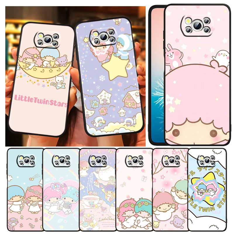 

Little Twin Stars Art Phone Case For Xiaomi Mi Poco X4 X3 NFC F4 F3 GT M5 M5s M4 M3 Pro C40 C3 5G Funda Black Soft Cover