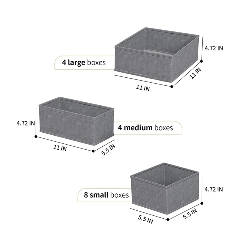 16 Pack Drawer Organizer For Baby Clothes Nursery Diaper Deep Fabric