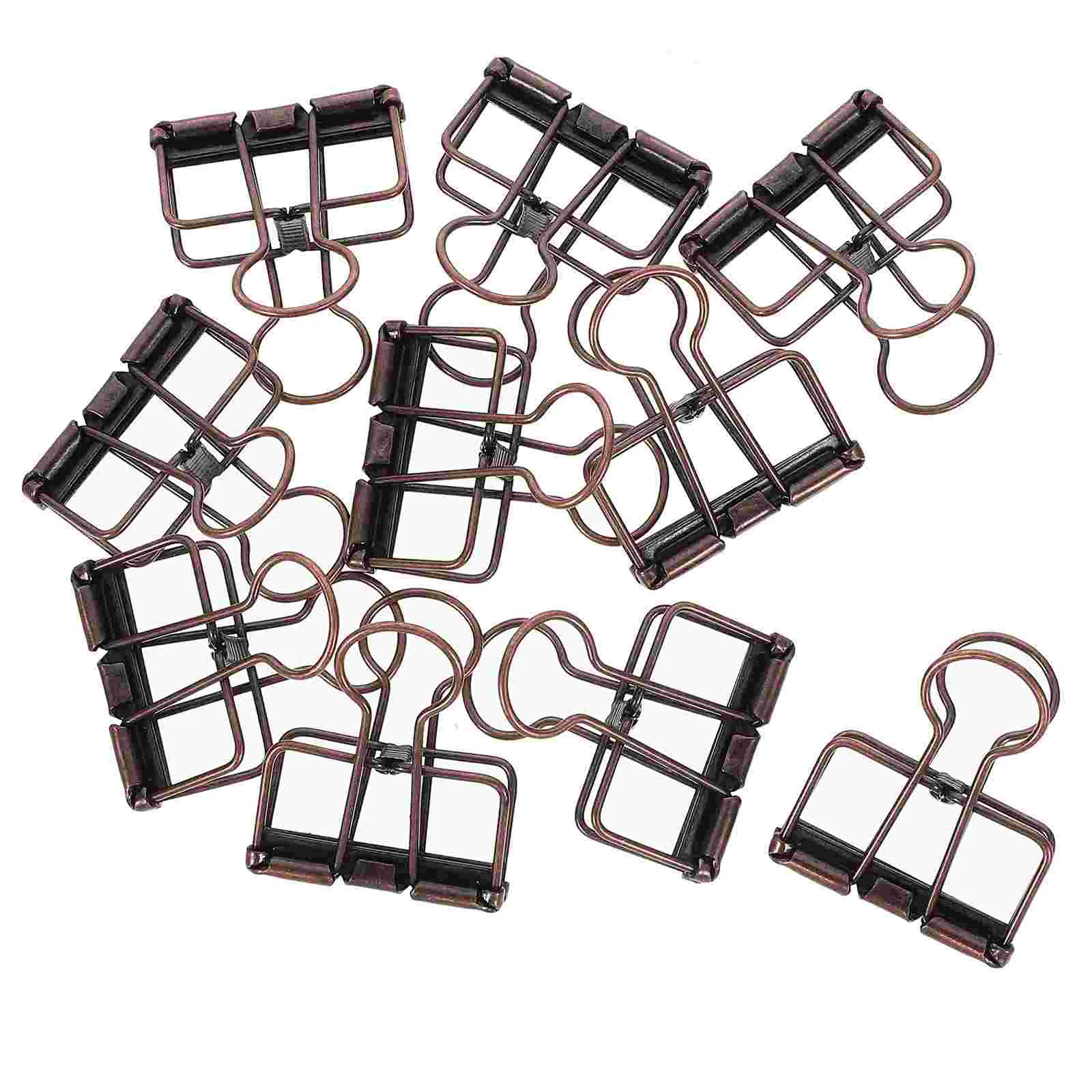 

10Pcs Metal Paper Clips Binder Clips File Paper Clips Office Document Clips