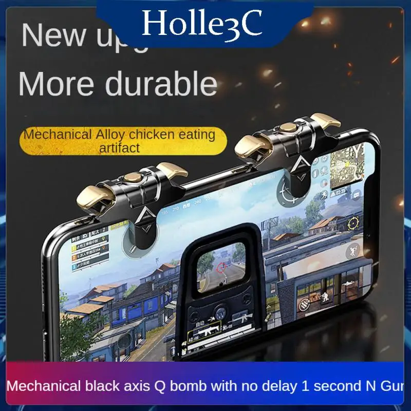

Universal Key Shooter Mechanical Black Gold Mobile Gaming Trigger Four-finger Linkage Anti-folding Buckle Mobile Game Controller