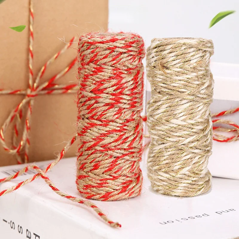 3mm 25M White Jute Rope Ribbons Cord String Twine Crafts Sewing DIY Natural Jute Roll Thread Christmas Home Party Wedding Decor