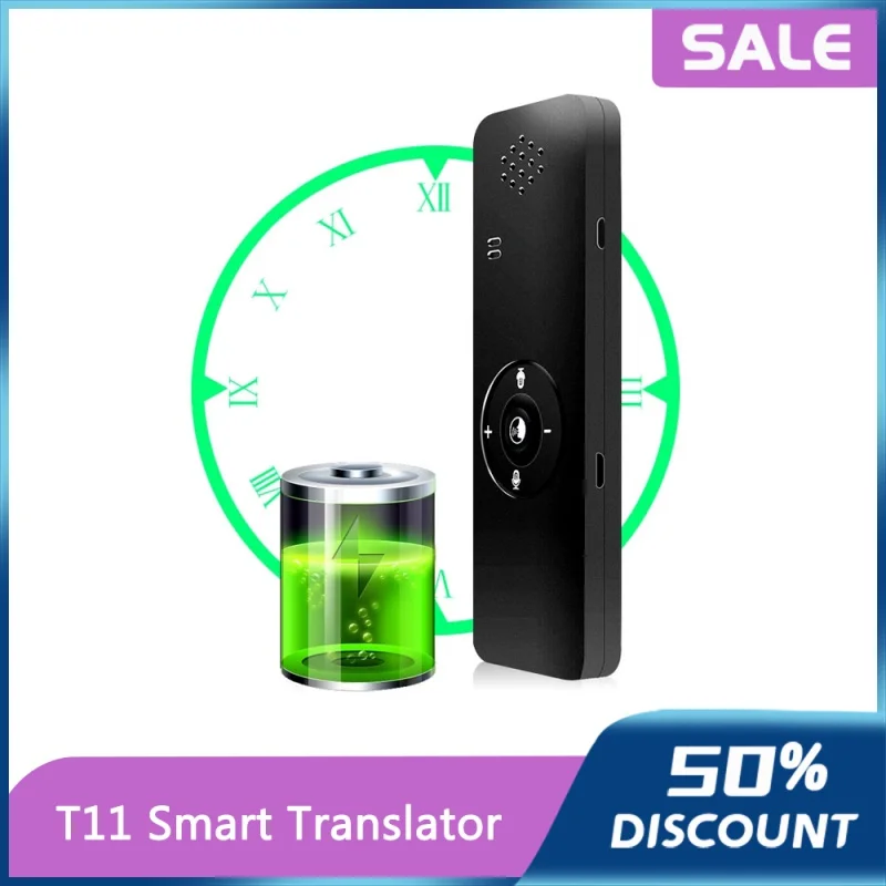 

Mini Pocket T11 Interpreter Smart Bluetooth 40 Languages Translator Real Time Mutual Translation For Travelling Busines SALE