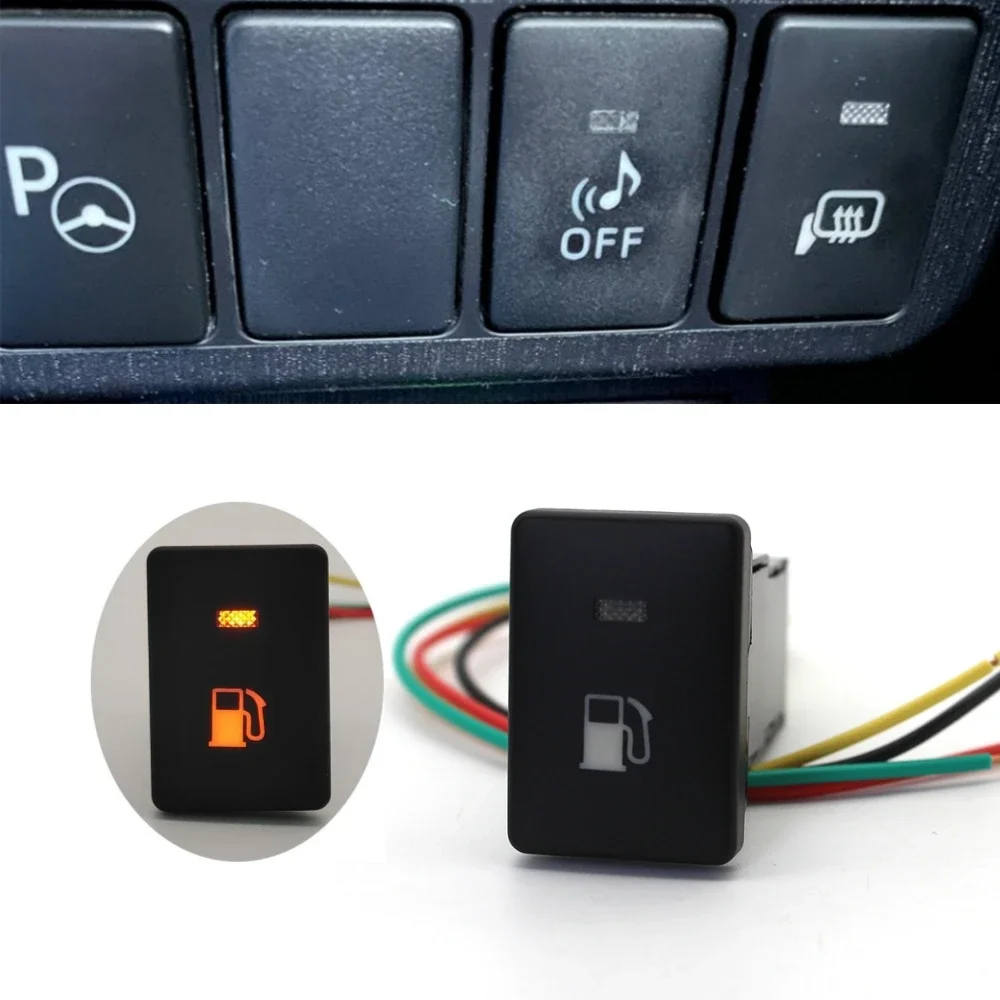 

Для оригинального автомобиля, оранжевая светодиодная подсветка, крышка топливного бака, кнопка управления переключателем с проводом