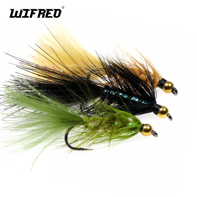 Wifreo 12pcs Brass Bead Head Woolly Bugger Streamers Fly  Fishing Flies For Steelhead Pike Bass Rainbow Trout Fishing Lures Bait 1
