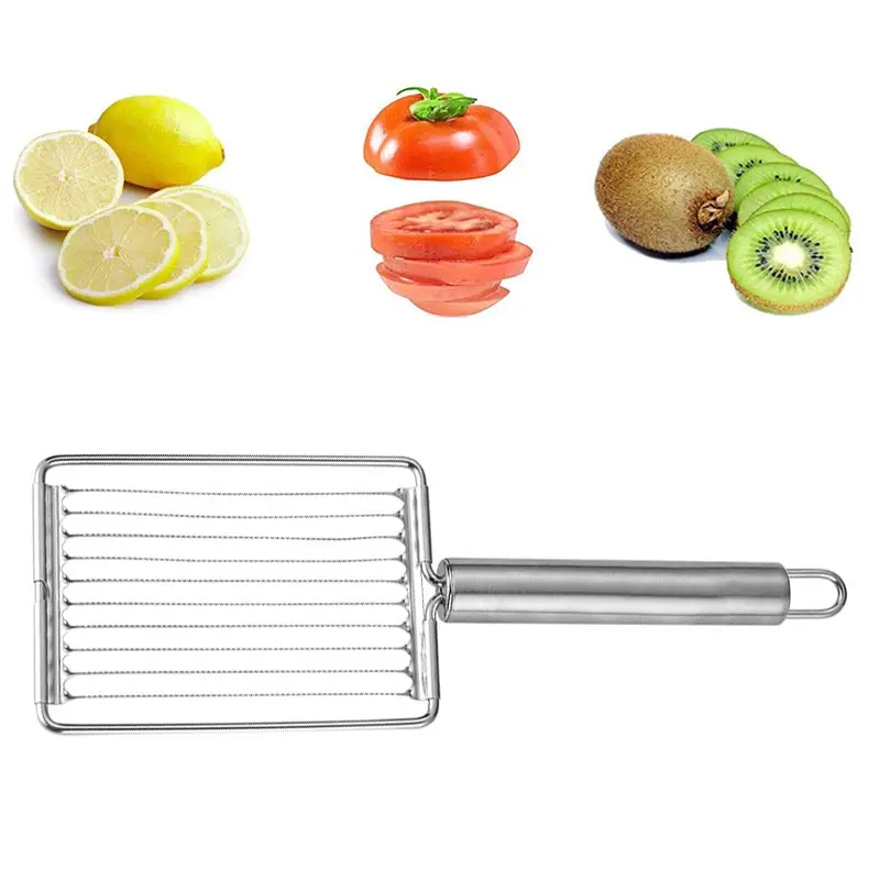 

1PC Tomato Luncheon Meat Slicer Stainless Steel Ham Sausage Banana Egg Fruit Cutter Salad Sundaes Tools Kitchen Cooking Gadgets