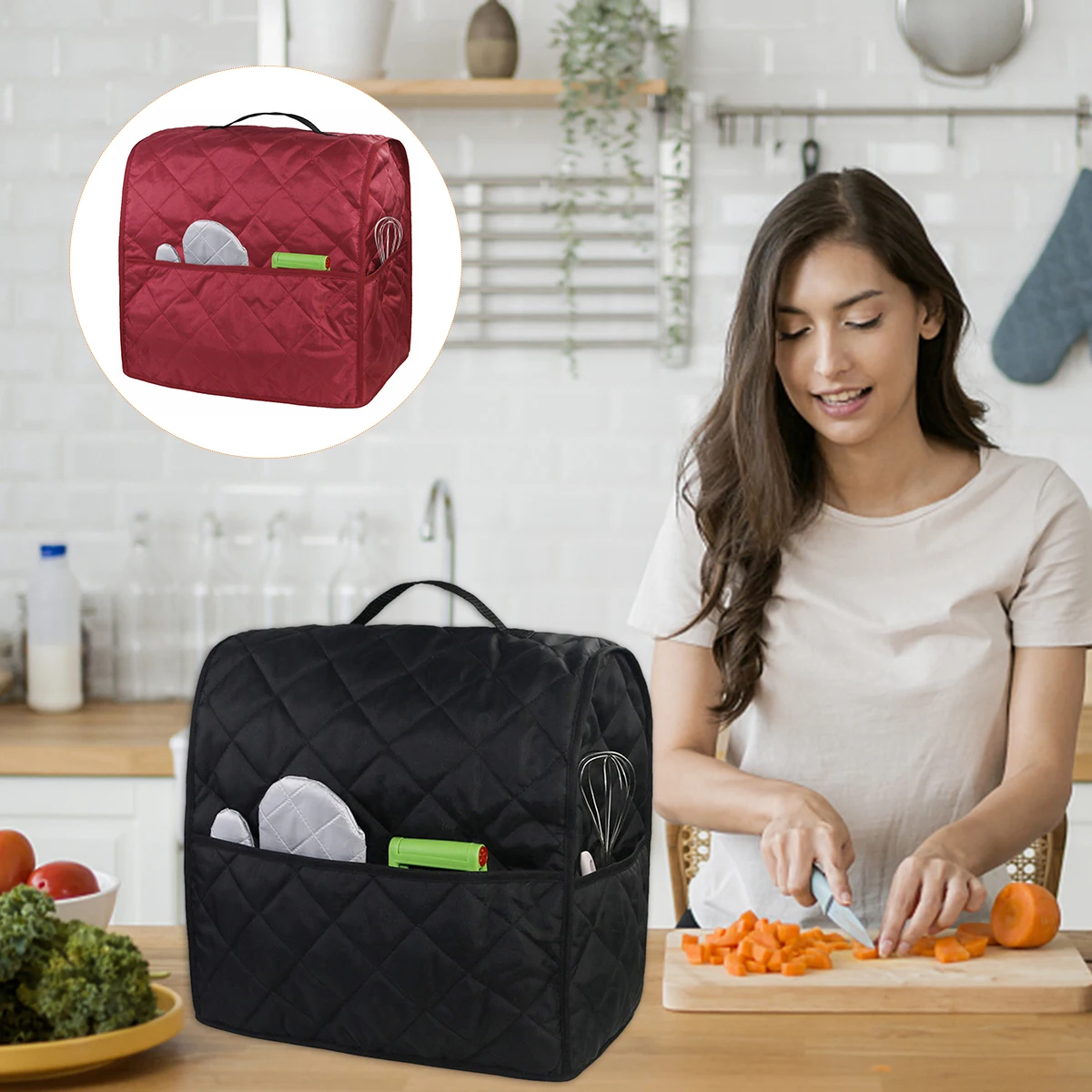 

Чехол-подставка для миксера 4,5-5 кварт, пылезащитный чехол для кухонного миксера, водонепроницаемый защитный чехол для миксера с карманами д...