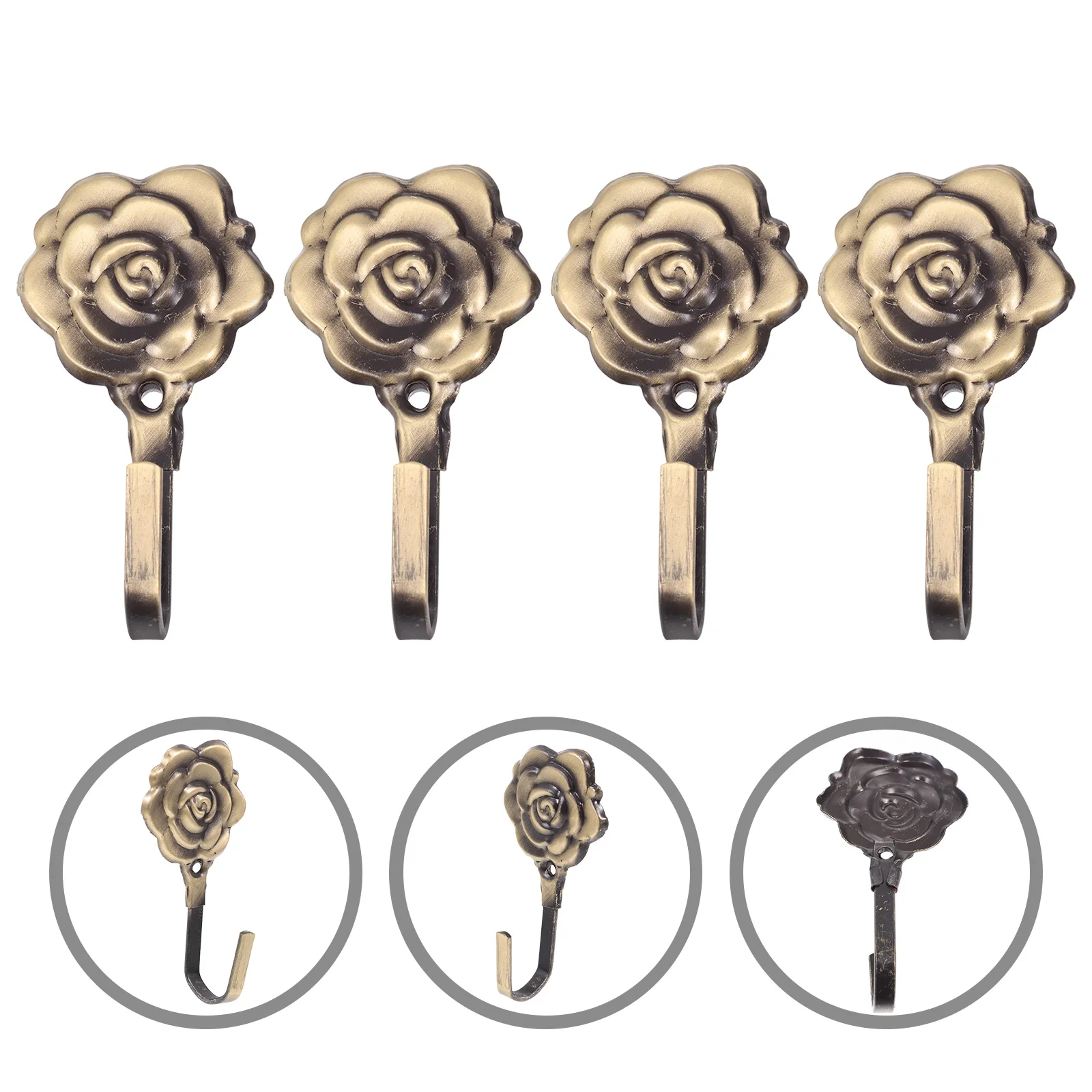 

Hooks Hook Wall Coat Curtain Drapery Hanger Decorative Tieback Rose Metal Flower Towel Door Holdbacks Clothes Key Holdback
