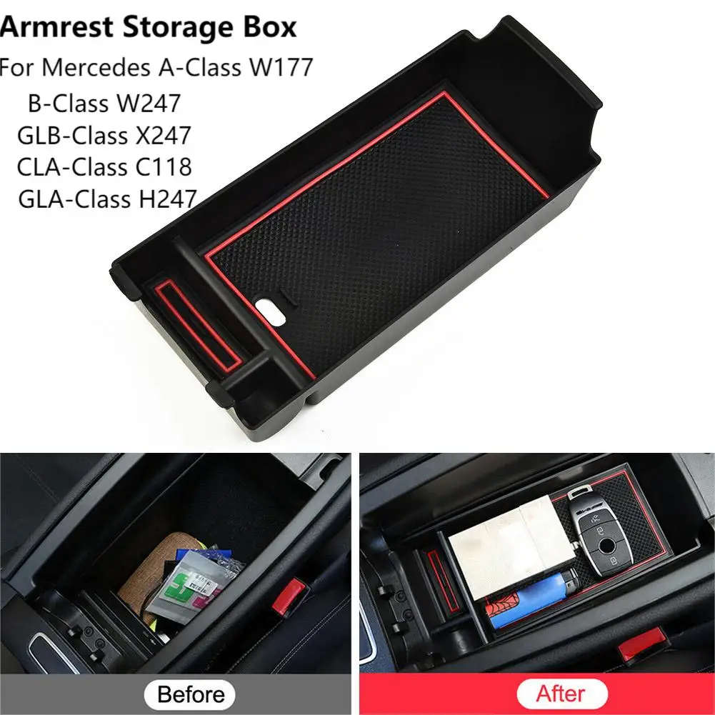 

Center Armrest Storage Box Tray For Benz A-Class B-Class CLA GLA GLB W177 W247 For Mercedes GLA-Class H247 C118 2020-2021
