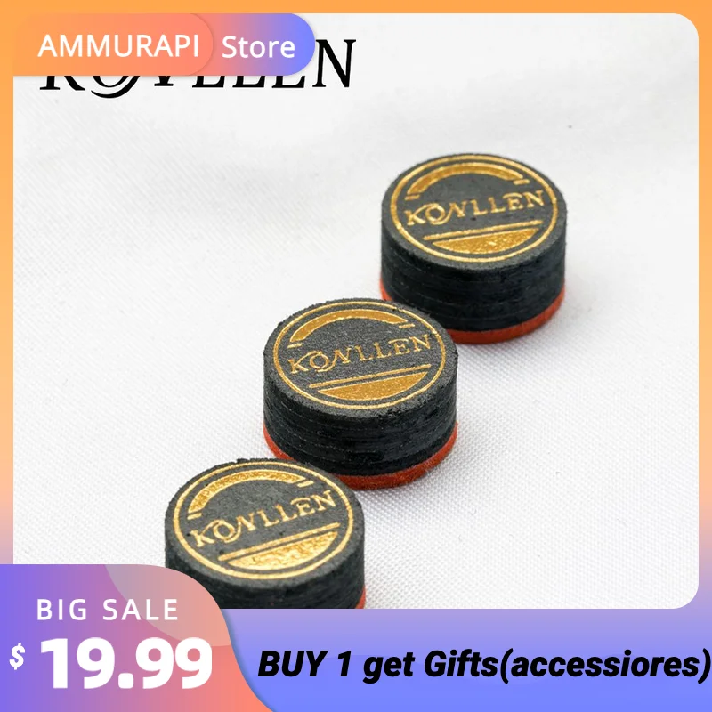 

Konllen BIlliard Carom Cue Tip 14mm Selected 6 layers Pigskin Good Professional Flexibility Libre Cue Tip Billiard Accessories