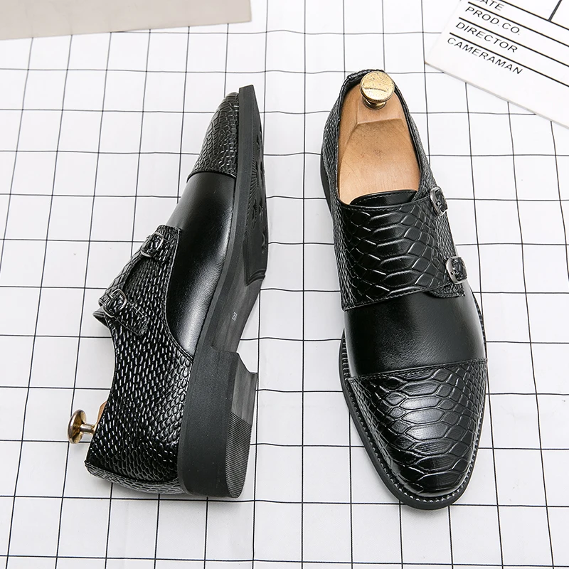 

Fashion Classic Business Flat Shoes Men Designer Formal Dress Leather Shoes Men's Loafers Shoes Men Dress Shoes big size 38-48
