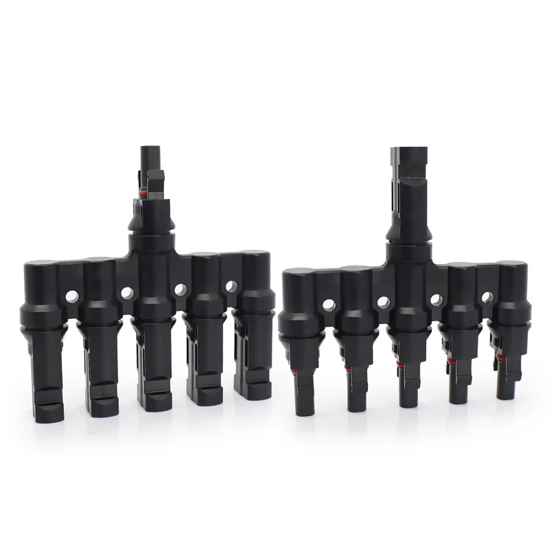 

1 Pair T-Type Connector 5in 1 Solar Connector Adapter for Solar Photovoltaic System Solar Panel Cable Wire Connect