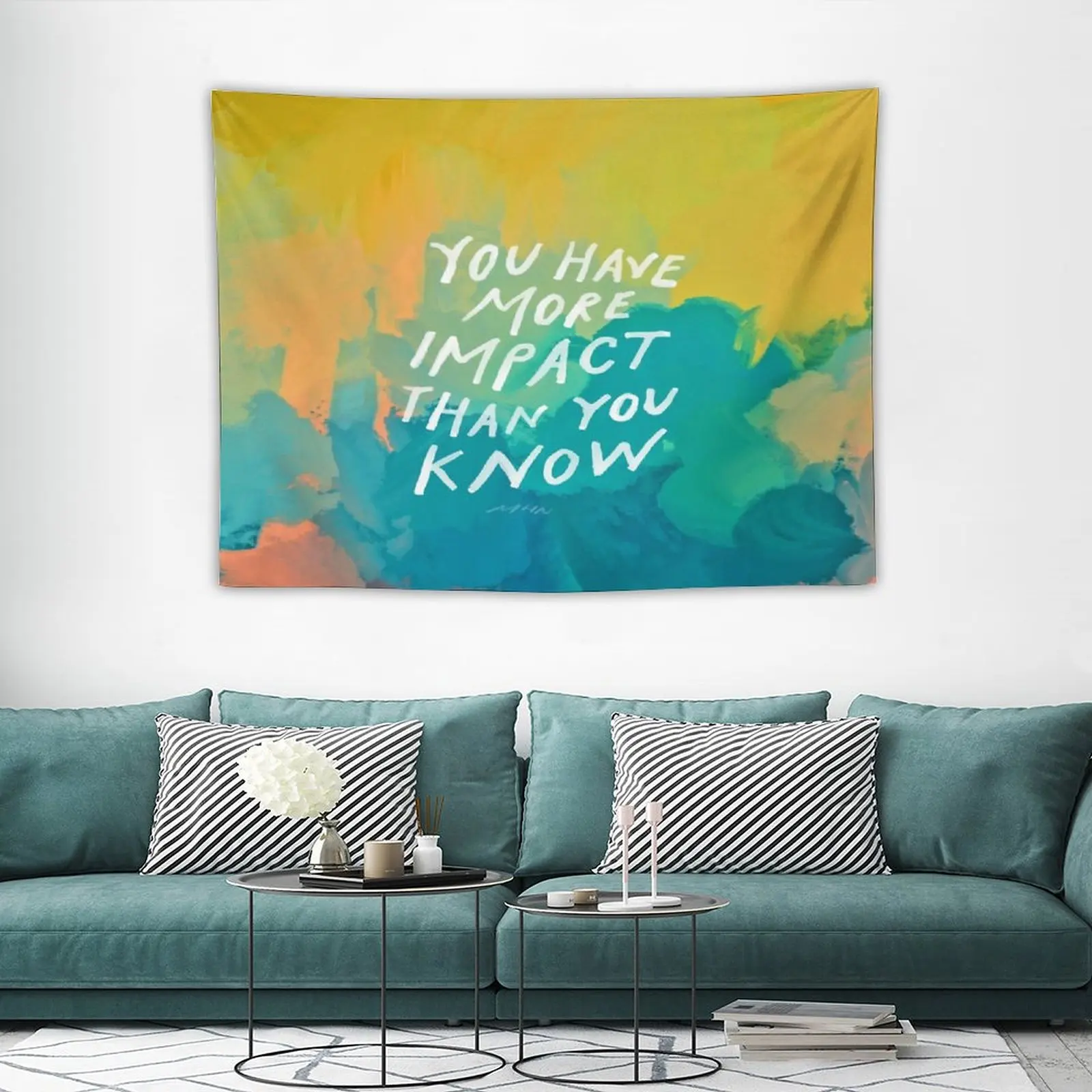 

Baphomet You Have More Impact Than You Know - Neon Abstract Colorful Art And Motivational Quote by Harper Nichols Tapestry Chri