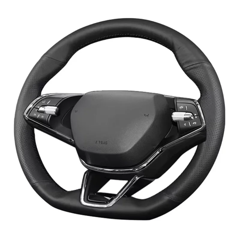 Фото Оригинальные аксессуары из натуральной кожи для Skoda Octavia A7 Kodiaq Karoq Fabia Superb славянские автомобильные аксессуары №2