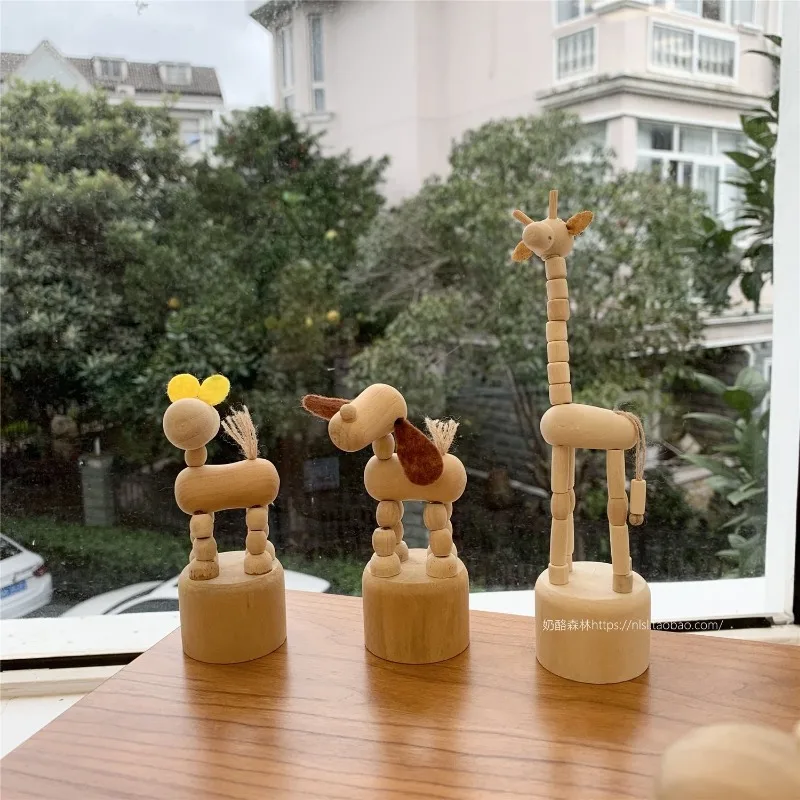 Мультяшная деревянная произведения искусства подвижная кукольная настольная