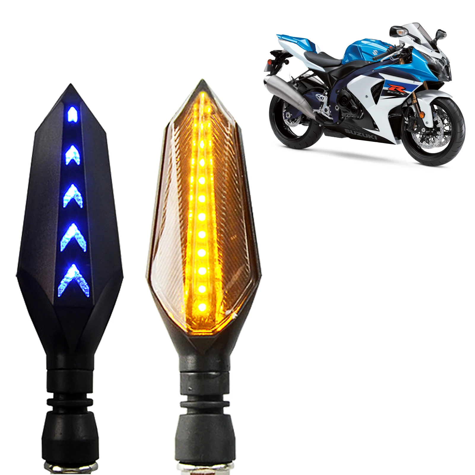

Motorcycle Turn Signals Double-Sided Flowing LED Light For Motorcycle Motorbike Scooter Rear Turning Signal Lights Motorcycle