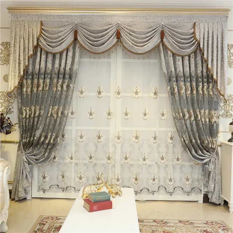 Роскошные европейские шторы с вышивкой для гостиной классические