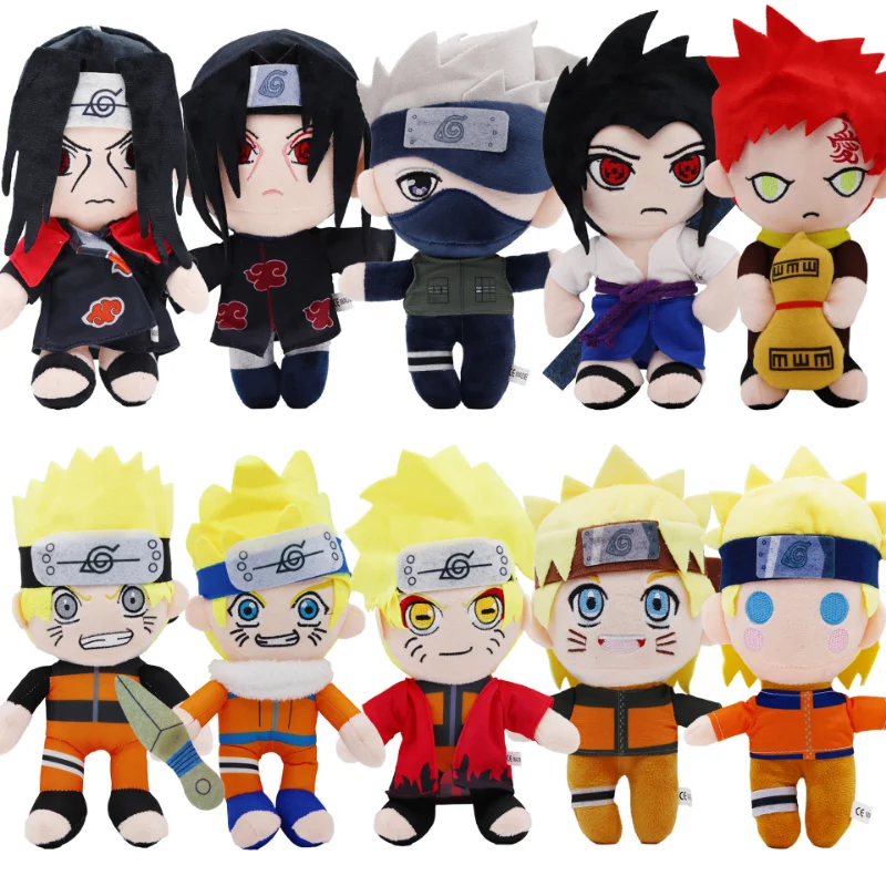 

20cm Japan Anime Naruto Plush Toys Kakashi Uchiha Itachi Cartoon Keychain Pendant Stuffed Doll Kids Cute Boy Girl Christmas Gift