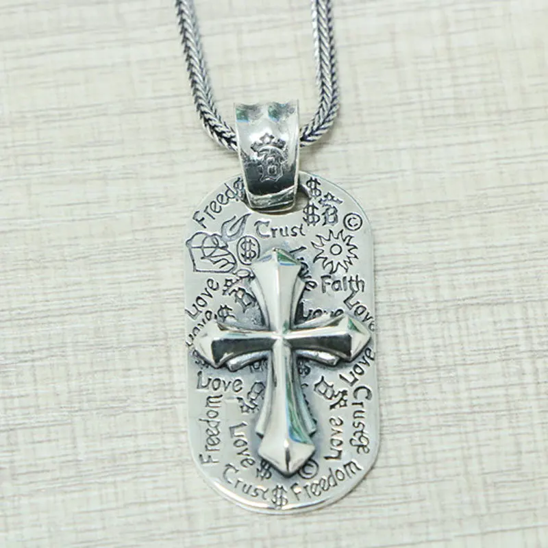 Подвеска в виде креста граффити из стерлингового серебра европейский и