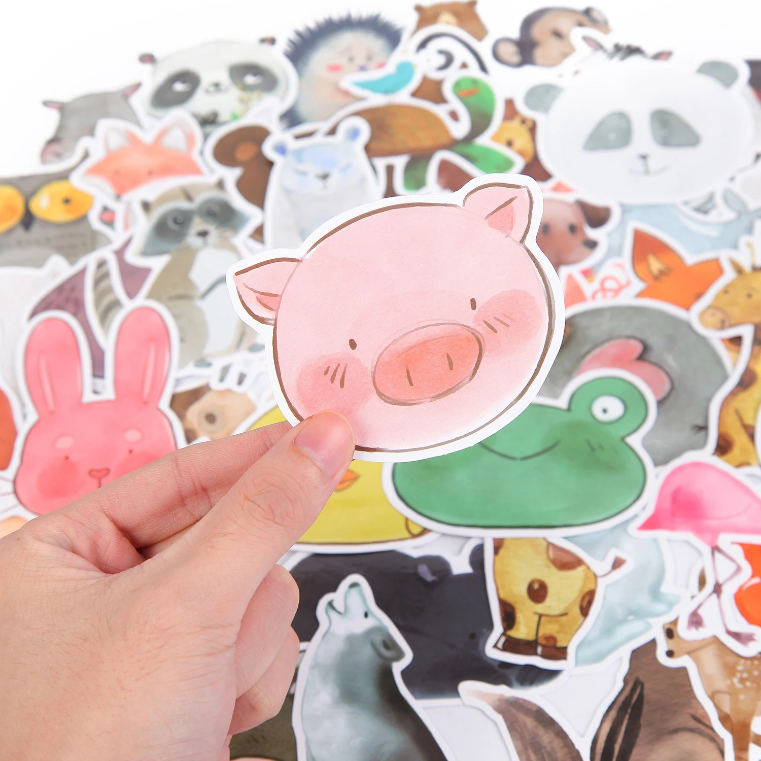 td zw 50pcslot waterproof super cute cartoon animal stickers for car laptop phone pad bicycle decal kids gift cat pig dog free global shipping