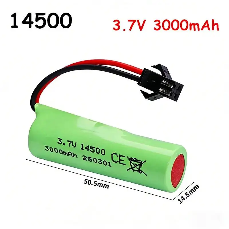 Фото Литий-ионный аккумулятор 3.7V 14500 3000мАч (260301) для радиоуправляемой машинки-перевёртыша C2 D828, аксессуар для модернизации, литий-ионные батареи 3.7V 14500 №3