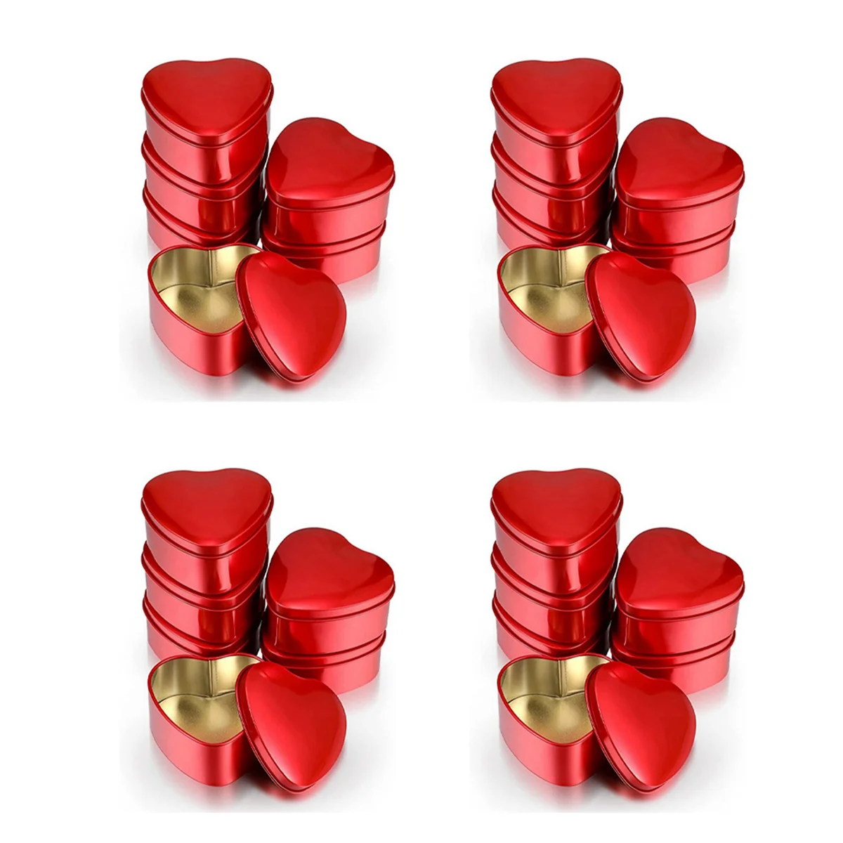 

24PCS Heart Shaped Metal Tins Box with Lids Candy Boxes Heart Empty Tin Candies Jar for Valentines Day Birthday