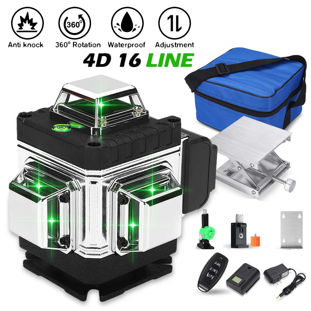 

4D 16 Lines Laser Level Green Laser Line Self Leveling Horizontal Lines 360 Degree Vertical nivel lasers Construction Level Tool