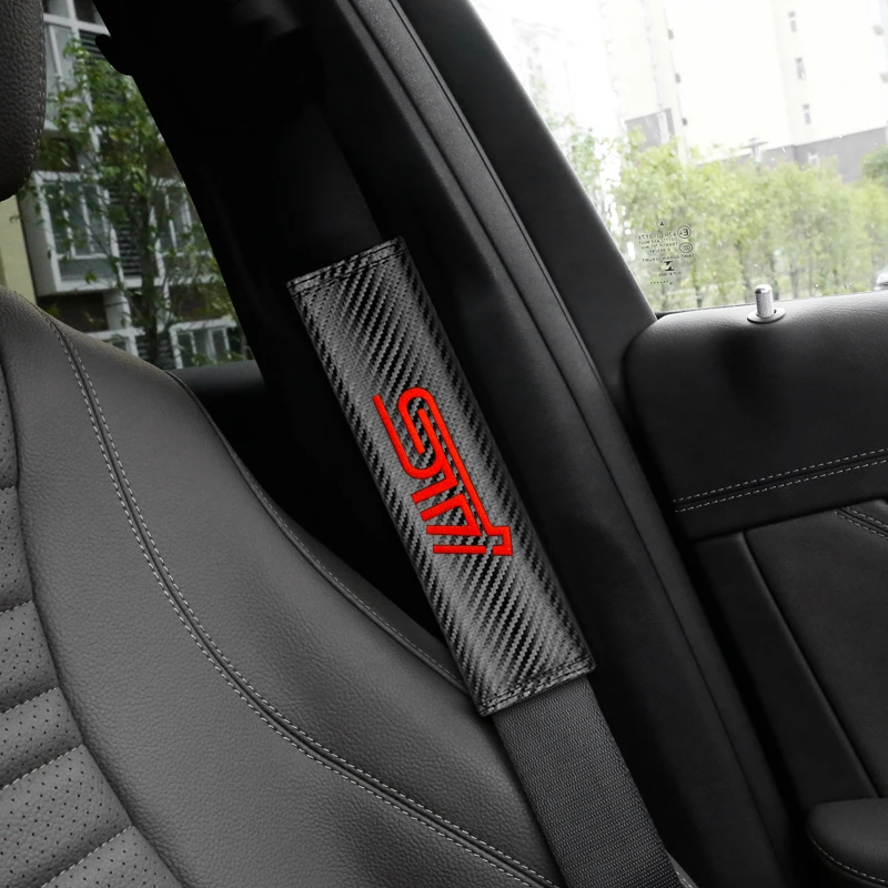 

Car Accessories Safety Seat Belt Shoulder Cover Leather Breathable Protection Seatbelt Pad For Subaru STI Forester Human Lion XV