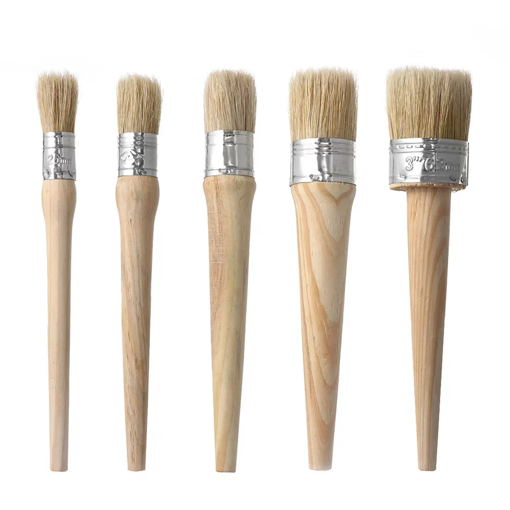 

Top quality Artist Brush 20/25/30/40/50mm Head diameter Round Bristle Chalk Oil Paint Painting Wax Wooden Handle Brush